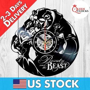 Beauty and Beast Vinyl Wall Clock Birthday Gift